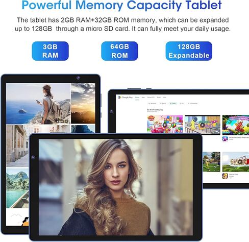 تابلت اندرويد 10 انش من ويتاب، نظام تشغيل M10 Android 12، ذاكرة 2+32GB، كاميرا مزدوجة، شاشة IPS 1280x800، معالج رباعي النواة، بطارية 6000 مللي امبير في الساعة، بلوتوث واي فاي (ازرق داكن) in Kuwait