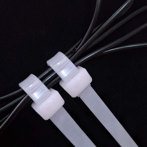 أربطة بسحاب متنوعة الحجم شفافة 4 6 8 10 بوصة روابط كابل أبيض شديد التحمل ربطات أسلاك بلاستيكية بسحاب للمنزل، المكتب، المرآب، سياج حديقة النباتات صياغة ورشة سفر 400 حزمة in Kuwait