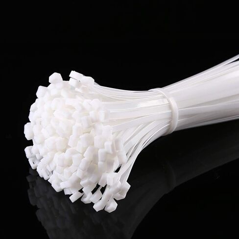 أربطة بسحاب متنوعة الحجم شفافة 4 6 8 10 بوصة روابط كابل أبيض شديد التحمل ربطات أسلاك بلاستيكية بسحاب للمنزل، المكتب، المرآب، سياج حديقة النباتات صياغة ورشة سفر 400 حزمة in Kuwait