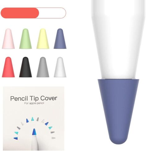 8PCS Silicone Nib Covers Compatible with Apple Pencil 1st & 2nd Generation, Apple Pencil Accessories Tip Cover for Writing noiseless for Apple Pencil in Saudi Arabia