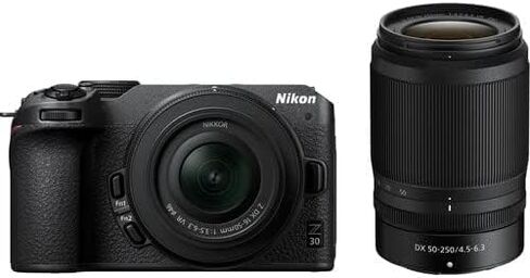 كاميرا Nikon Z30 بدون مرآة بعدسات 16-50 مم و50-250 مم مع ملحقات متقدمة وحزمة سفر (متضمنة ضمان نيكون لمدة عام) | 1749 | نيكون Z30 in Kuwait