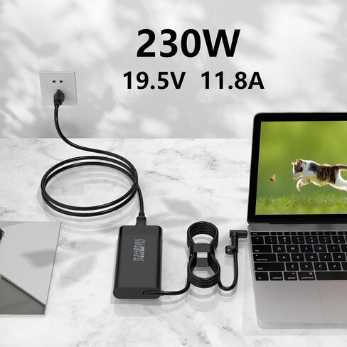 شاحن تيار متردد 230 واط مناسب لجهاز HP OMEN 15 16 15-en1013dx 15-ek1013dx 16-b1797nr 16-b1085nr 16-b0005dx 16-b0013dx 16-c0002dx 16-c0012dx ZBook Fury 16 G9 TPN-Q265 قوة الكمبيوتر المحمول in Kuwait