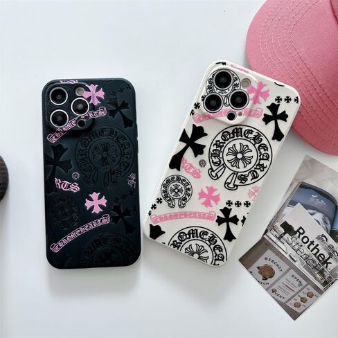 Cool Case for iPhone 15, Aesthetic Hearts Pattern Shockproof Ultra-Thin Fashion Phone Case for Boys Girls Teens Men and Woman(BlackPink-15) in Kuwait