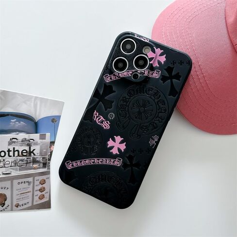 Cool Case for iPhone 15, Aesthetic Hearts Pattern Shockproof Ultra-Thin Fashion Phone Case for Boys Girls Teens Men and Woman(BlackPink-15) in Kuwait