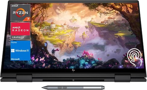 HP Envy x360 2-in-1 Laptop, 15.6“ Touchscreen FHD Display, AMD Ryzen 7 5825U Processor, 16GB RAM, 2TB SSD, HDMI, Stylus Pen, Wi-Fi 6, Windows 11 Home, Black in Kuwait