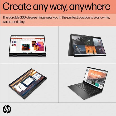 HP Envy x360 2-in-1 Laptop, 15.6“ Touchscreen FHD Display, AMD Ryzen 7 5825U Processor, 16GB RAM, 2TB SSD, HDMI, Stylus Pen, Wi-Fi 6, Windows 11 Home, Black in Kuwait