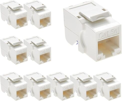 Beszin Cat.5E مقبس مفتاح أقل (10 حزم، أبيض) in Kuwait
