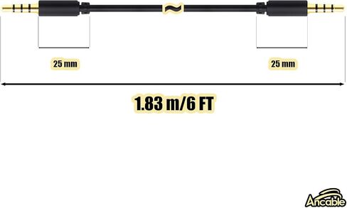 Ancable 6 Ft 3.5mm Audio & Video AV AUX Cable for Insignia Dual Screen Portable DVD Player in Kuwait
