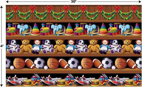 خلفية حائط لورشة عمل Beistle Santa، مقاس 4 × 30 بوصة - خلفية للصور، غطاء حائط سهل الالتصاق، ديكور للحفلات، زينة عيد الميلاد، خلفية عيد الميلاد، خلفيات للعطلات in Saudi Arabia