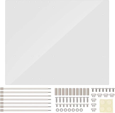 إطار أكريليك Zhiyavex للوحة الأم ATX، إطار شفاف مفتوح، غطاء كمبيوتر أوفرلوك 4 مم حامل قاعدة DIY، مقعد اختبار الكمبيوتر الشخصي، للاختبار أو كسر سرعة المعالج أو اللعب، 330 × 268 مم in Kuwait