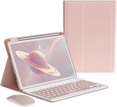 kaitesi iPad 10th Generation 2022 Keyboard Case Mouse, Magnetically Detachable Wireless Color Keyboard Slim Shell Lightweight Smart Case for iPad 10 10.9 inch (Dark Pink) in Kuwait