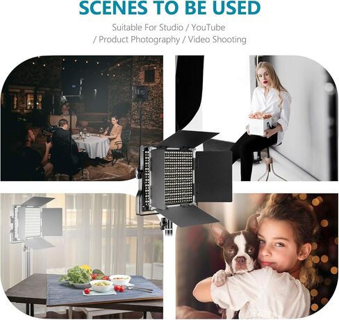 نيوير مصباح فيديو LED مطور 660، قابل للتعتيم ثنائي اللون 3200-5600 كلفن سي ار اي 96+ مع شاشة LCD، دعامة تثبيت على شكل حرف U ودور للتصوير الفوتوغرافي في الاستوديو وتصوير فيديو يوتيوب (NL660S) in Kuwait