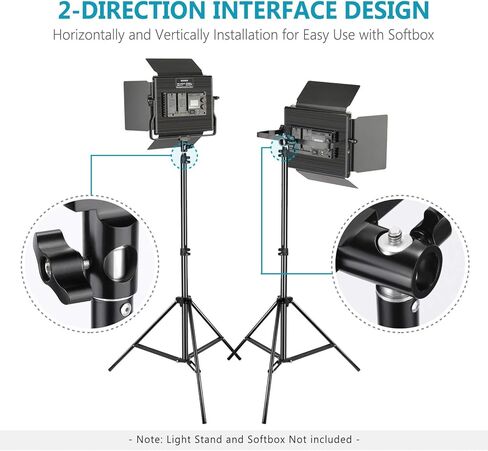 نيوير مصباح فيديو LED مطور 660، قابل للتعتيم ثنائي اللون 3200-5600 كلفن سي ار اي 96+ مع شاشة LCD، دعامة تثبيت على شكل حرف U ودور للتصوير الفوتوغرافي في الاستوديو وتصوير فيديو يوتيوب (NL660S) in Kuwait