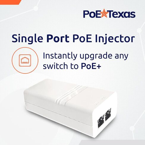 PoE Texas Single-Port Mode B Passive PoE Injector, 48V 15W | 10/100/1000 Gigabit Data with Integrated 48V 15W Power Supply - Plug & Play Home Office, Tablets, VoIP Phone, WiFi AP in Saudi Arabia