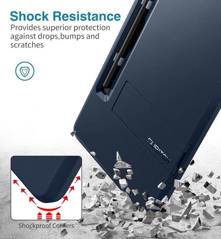 SURITCH Rugged Case for Samsung Galaxy Tab S6 lite 10.4-inch 2022/2020, Built-in Screen Protector Full Body Heavy Duty Shockproof Protective Tablet Cover with S-Pen Slot Kickstand, Navy in Kuwait
