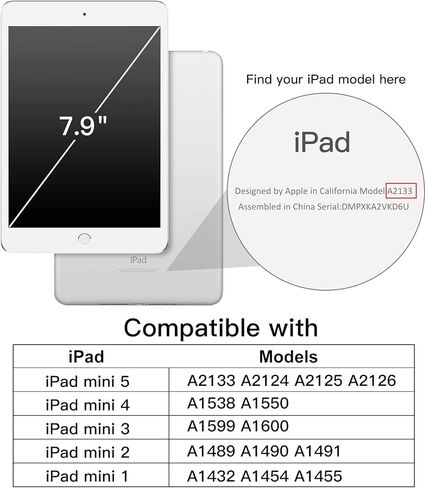 JETech Kids Case for iPad Mini 5/4/3/2/1 (7.9-Inch, 2019/2015/2014/2013/2012 Model) with Built-in Screen Protector, Shockproof Full-Body Handle Stand Tablet Protective Cover (Plum) in Saudi Arabia