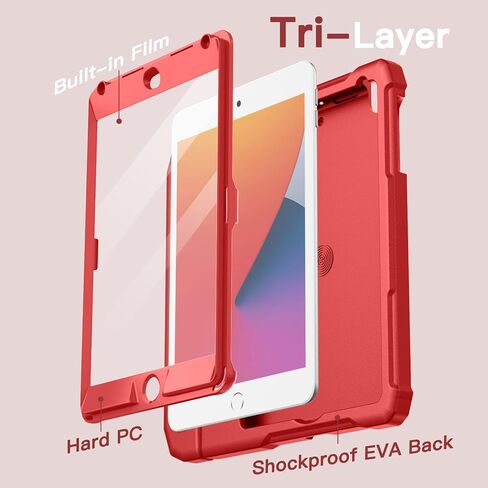 JETech Kids Case for iPad Mini 5/4/3/2/1 (7.9-Inch, 2019/2015/2014/2013/2012 Model) with Built-in Screen Protector, Shockproof Full-Body Handle Stand Tablet Protective Cover (Plum) in Saudi Arabia