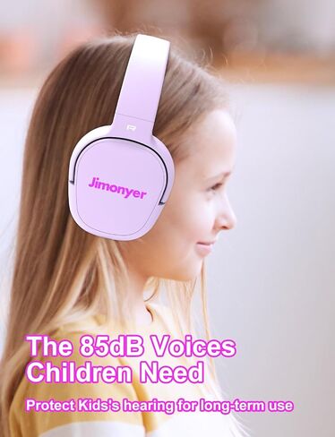 Jimonyer Kids Headphones with Safe Volume Limited for School (GreenPurple) in Kuwait