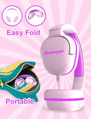 Jimonyer Kids Headphones with Safe Volume Limited for School (GreenPurple) in Kuwait
