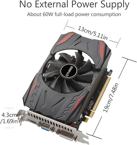 بطاقة رسومات SAPLOS Radeon HD 7670، 2 جيجابايت، 128 بت، DDR3، HDMI، VGA ، DVI، 650 ميجاهرتز بطاقة فيديو للألعاب للكمبيوتر الشخصي PCI Express X16، DirectX 11، التوصيل والتشغيل in Kuwait