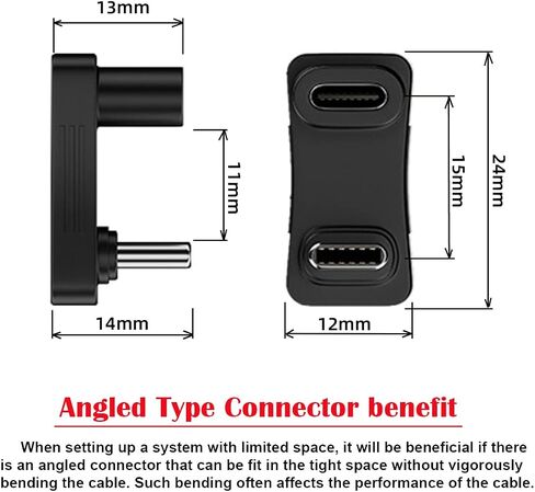 CY Adapter 10Gbps USB3.0 Type C Male to Dual Type-A OTG & Type-C Female Power Data Splitter Adapter Angled Compatible with Steam Deck Laptop in Kuwait