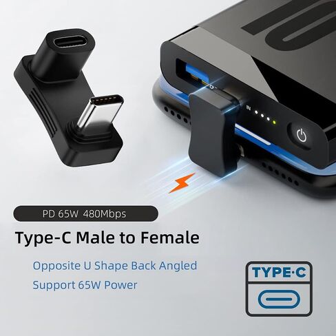 CY Adapter 10Gbps USB3.0 Type C Male to Dual Type-A OTG & Type-C Female Power Data Splitter Adapter Angled Compatible with Steam Deck Laptop in Kuwait