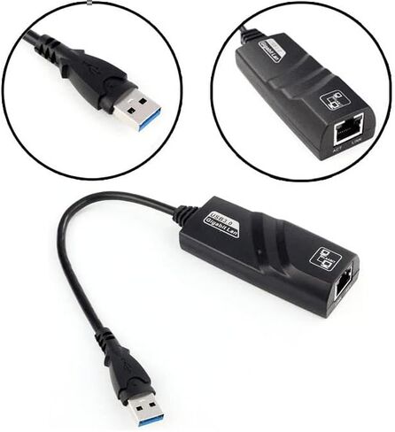 محول شبكة USB 3.0 جيجابت إيثرنت LAN RJ45 10/100/1000Mbps لأجهزة الكمبيوتر التي تعمل بنظام Windows PC Mac in Saudi Arabia
