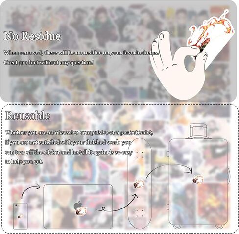 200 قطعة من ملصقات الرسوم المتحركة الشيطانية، ملصقات من الفينيل مقاومة للماء لأجهزة الكمبيوتر المحمول وزجاجة المياه والهاتف والجيتار in Kuwait