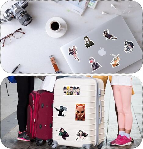 200 قطعة من ملصقات الرسوم المتحركة الشيطانية، ملصقات من الفينيل مقاومة للماء لأجهزة الكمبيوتر المحمول وزجاجة المياه والهاتف والجيتار in Kuwait