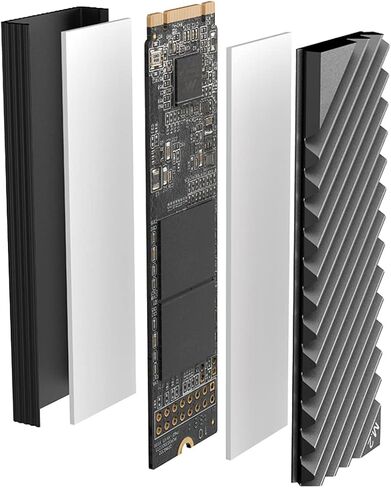 مبرد غرفة التبريد M.2، مشتت حرارة NVMe M.2 2280 SSD مزدوج الجوانب مع وسادة حرارية من السيليكون للكمبيوتر الشخصي/PS5 (أحمر) in Kuwait