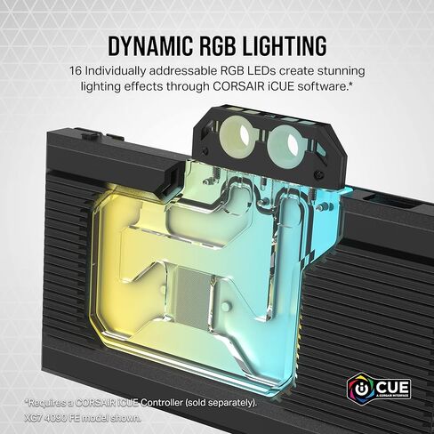 كورسير وحدة معالجة الرسومات الجرافيكية XG7 RGB RX 7900 XTX من هيدرو اكس - لوحدة معالجة الرسومات الجرافيكية AMD راديون RX 7900 XTX - نحاس مطلي بالنيكل - لوحة خلفية وكيبل محول ARGB 5 فولت - اسود in Kuwait