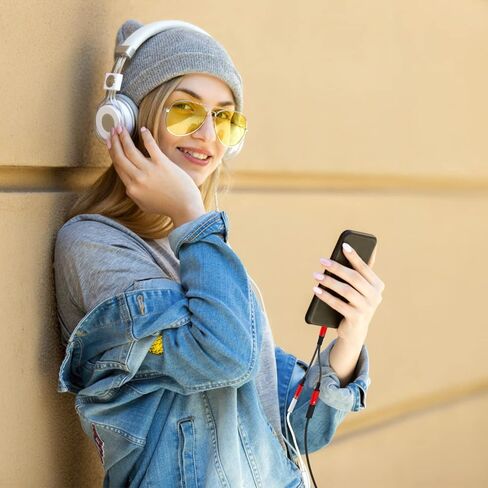 محول سماعة رأس وشاحن Asobilor USB من النوع C إلى 3.5 مم، 2 في 1 من النوع C إلى Aux Audio Jack Hi-Res DAC وPD كابل دونجل للشحن السريع متوافق مع معظم طرازات النوع C (أحمر) in Saudi Arabia