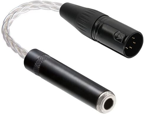 artcavs 4 دبوس XLR إلى 1/4 مقبس محول سماعة رأس أنثى 4 دبوس XLR ذكر متوازن إلى 6.35 مم 1/4 كابل سماعة رأس أنثى يناسب فقط 6.35 مم 3 أقطاب TRS 7N نحاس كريستالي واحد جميع النحاس مطلي بالفضة - 10 سم in Kuwait