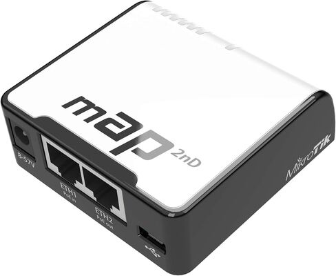 Mikrotik mAP RBmAP2nD Micro Access Point Dual-Chain 2.4GHz with 2 Ethernet Ports and 1 USB Port in Saudi Arabia