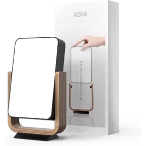 مصباح العلاج بالضوء ALBINA الخالي من الأشعة فوق البنفسجية 10,000 لوكس، مصباح المزاج السعيد مع 5 سطوع قابل للتعديل و4 وظائف مؤقتة، إطار خشبي بحامل قابل للفصل، مصباح ضوء الشمس كامل الطيف للمنزل/المكتب (أبيض/خشب البتولا) in Kuwait