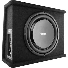 DS18 SB10A 10" Shallow Subwoofer Enclosure with Built in Amplifier – Car Audio All in One Amplifier and Subwoofer Bass Package 700 Watts Power – Great Stealth Car Subwoofer in Box with Amp