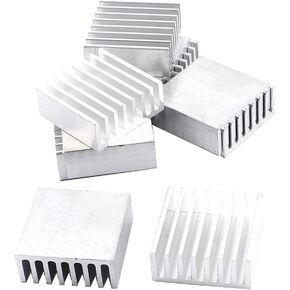Uxcell a16012800ux0575 وعاء مسرب حراري من الألومنيوم مقاس 25x25x10 مم 10 قطع فضي اللون (عبوة من 10) in Kuwait