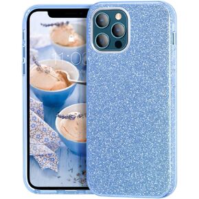 MATEPROX Compatible with iPhone 12 Pro case Compatible with iPhone 12 Cases Glitter Bling Sparkle Cute Girls Women Protective Christmas Cover (Red)