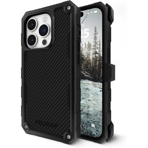 Pelican Protector Series - iPhone 15 Pro Case 6.1" [Compatible with MagSafe] Magnetic Phone Case with Anti-Scratch Tech [16ft MIL-Grade Drop Protection] Protective Cover for iPhone 15 Pro - Black