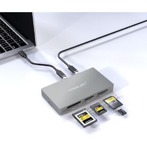6-in-1 Professional Multi-Card Reader for CFexpress Type A & Type B, SDXC UHS-II, MicroSD – USB 3.2 Gen 2 (10Gbps) with Extra USB-A Hub Port & Auxiliary Power Support for Sony/Canon/Nikon/Mac/Windows in Kuwait
