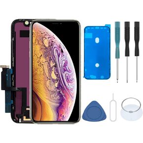 PassionTR لهاتف iPhone 10s Xs 5.8 بوصة LCD ثلاثية الأبعاد تعمل باللمس مجموعة محول رقمي مع أدوات إصلاح لاصقة مقاومة للماء متوافقة مع الطراز A1920 A2097 A2098 A2099 A2100