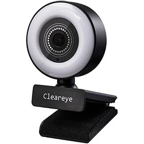 1080P 60FPS Streaming Webcam with Ring Light, Fast AutoFocus, 2021 Cleareye USB 1080P Web Camera, Dual Stereo Microphone, for Zoom Meeting Skype Teams in Saudi Arabia
