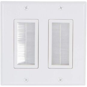 لوحة حائط بفرشاة مزدوجة من نقطة المشتري | غطاء منفذ مدرج من UL، خافي عيوب مثالي للتلفزيون المثبت على الحائط، وأجهزة الكمبيوتر المخصصة للألعاب، وأجهزة ألعاب الفيديو وأنظمة المسرح المنزلي (أبيض/عاجي) - 25 عبوة in Kuwait