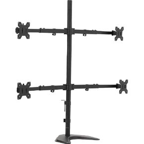 VIVO Premium Quad Ultra Wide LCD LED 27 to 38 inch Monitor Desk Stand, Free-Standing Base, Extra Tall Pole, Adjustable Telescoping Arms, Flush Wall Setup, Fits 4 Screens, Black, STAND-TS38B-4 in Saudi Arabia