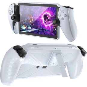 حافظة حماية جوريكسر لبوابة بلاي ستيشن مع مسند، حامل واقي من السيليكون المرن الناعم، حماية كاملة وملحقات غطاء مقبض غير قابل للانزلاق لمشغل بلاي ستيشن عن بعد - أبيض in Kuwait