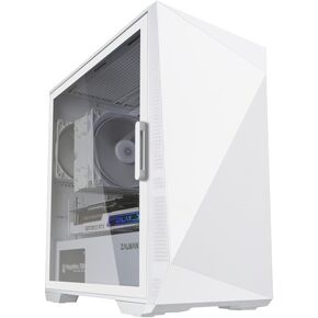 حافظات كمبيوتر الألعاب Zalman Z1 Iceberg mATX Mini Tower، لوحة جانبية مفصلية وزجاج مقسى، 3X مراوح مثبتة مسبقًا، USB 3.0 (أبيض) in Kuwait
