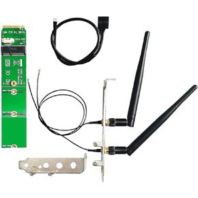 GLOTRENDS M.2 Key M to M.2 Key E/A+E Wireless Adapter with SMA Antenna for NGFF M.2 Key E/A+E Wireless Network Card (Not Include Wireless Network Card)
