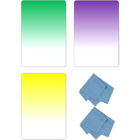 SIOTI Square Color Filter,Color Square Filter Kit 4X6'' (100X150mm) with Gradient Red & Gradient Blue & Gradient Orange for Cokin Z Lee Hitech Sioti Holder (G.Color A) in Kuwait