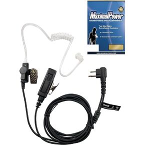 MaximalPower Surveillance Headset Earpiece PTT Mic Compatible for Motorola 2-Pin Radios (10 Pack) in Saudi Arabia