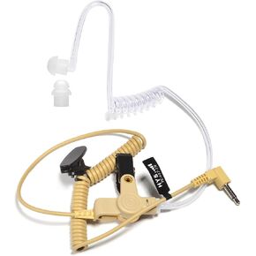 HYS 1-Wire Surveillance Receiver/Listen ONLY Earpiece, Security Headset with Clear Acoustic Coil Tube Earbud Audio Kit W/Mushroom Tip for 3.5mm Audio Jacks Radio and Remote Speaker Mic, Black in Saudi Arabia